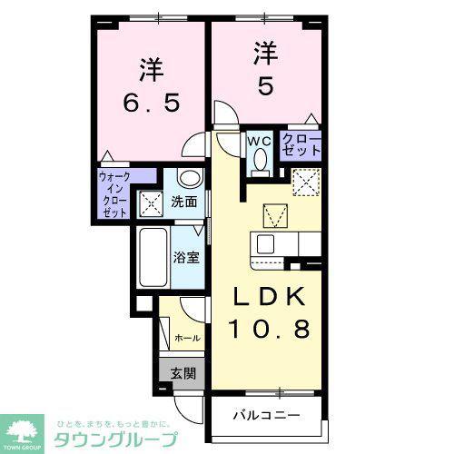 アンソレイユもみじ山(2LDK/1階)の間取り写真