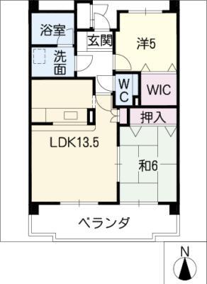 センチュリーハイランド イースト(2LDK/1階)の間取り写真