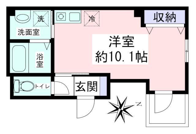 ロゼリア(ワンルーム/1階)の間取り写真