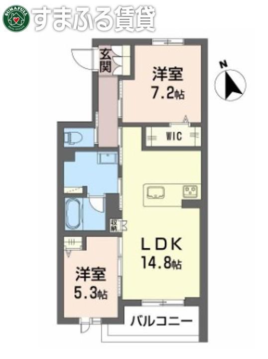 エスティーラ(2LDK/2階)の間取り写真