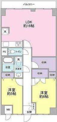 ラ・コスタ壱番館(2LDK/4階)の間取り写真