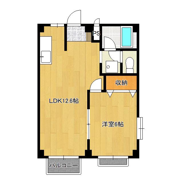 グリーンパールつくば(1LDK/2階)の間取り写真