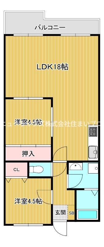 リバージュⅠ(2LDK/2階)の間取り写真