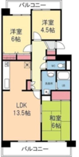 PARCO VISTA中尾(3LDK/2階)の間取り写真