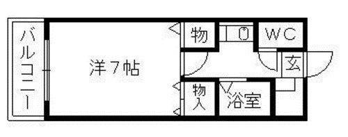 ストリームライン相生(1K/1階)の間取り写真