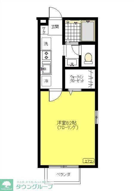クレードルYA(1K/2階)の間取り写真