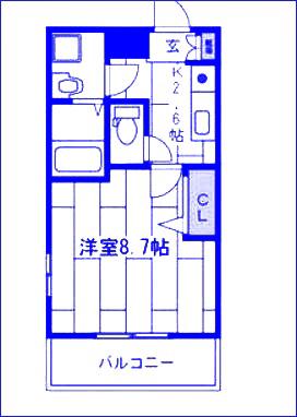 BEQUEM(1K/3階)の間取り写真