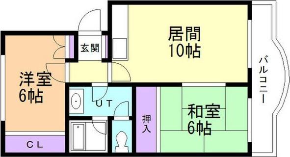 ピアレス麻生(2LDK/2階)の間取り写真