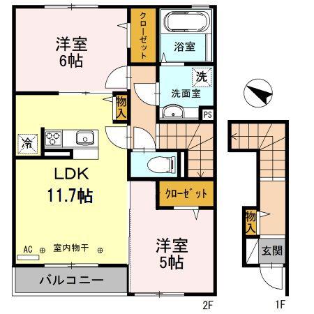 フルラージュ(2LDK/2階)の間取り写真