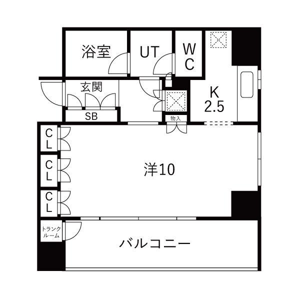 ヴァンデュールアッシュ南船場(1K/7階)の間取り写真