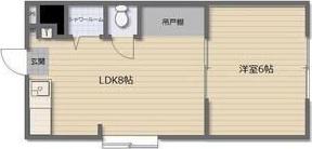 第一長谷ビル(1LDK/4階)の間取り写真