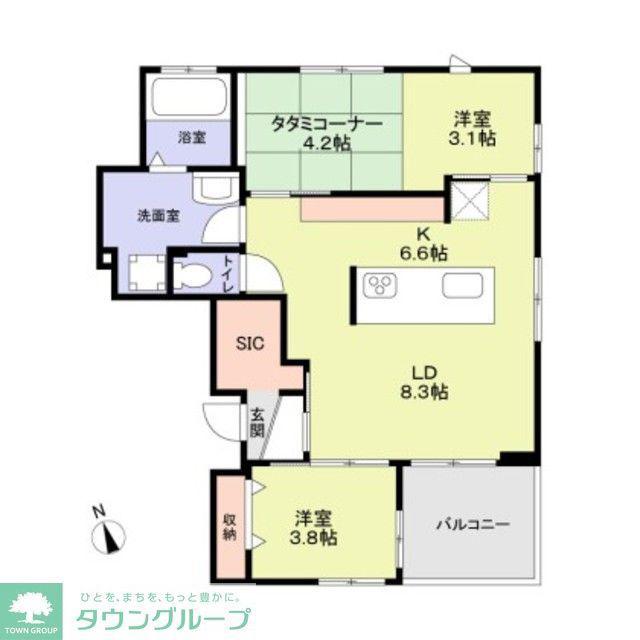 ウィステリアコート(3LDK/3階)の間取り写真