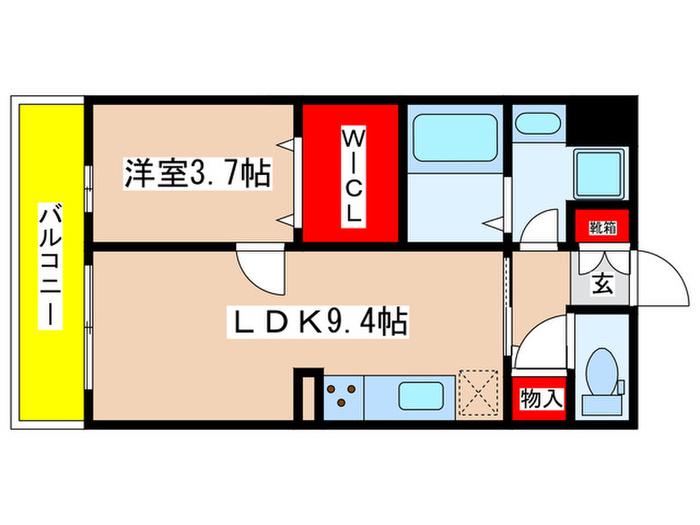 ザ・テラスコート英(1LDK/3階)の間取り写真
