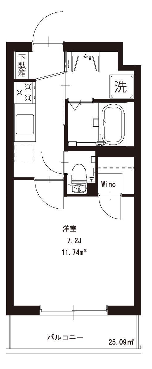 志幸81リリアン(1K/3階)の間取り写真