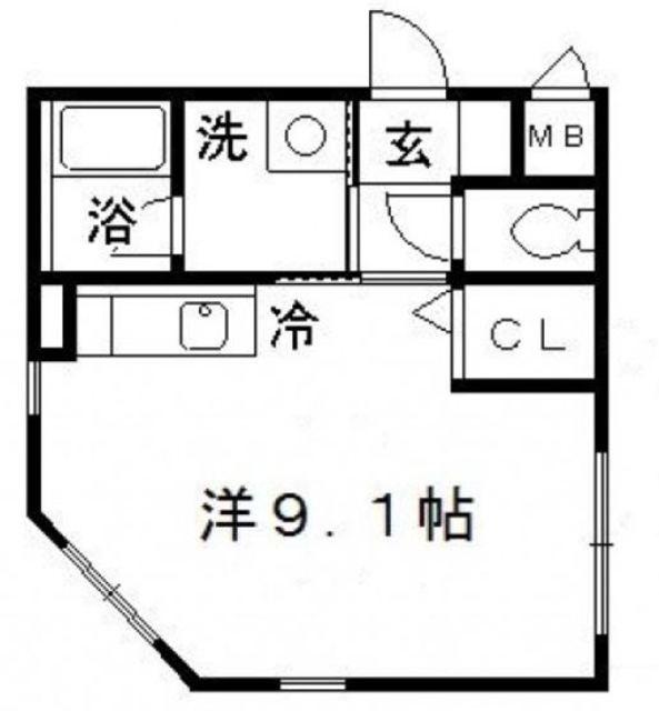 じゅりん彩華(ワンルーム/1階)の間取り写真
