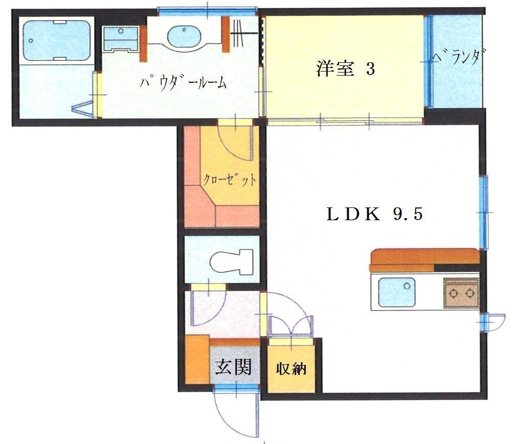 MOEM(1LDK/1階)の間取り写真