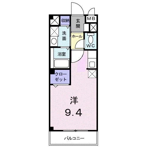センチュリー21J(ワンルーム/2階)の間取り写真