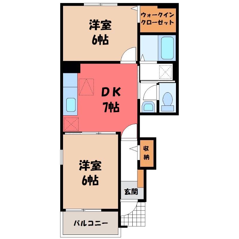 TOWN POPO タンポポI(2DK/1階)の間取り写真