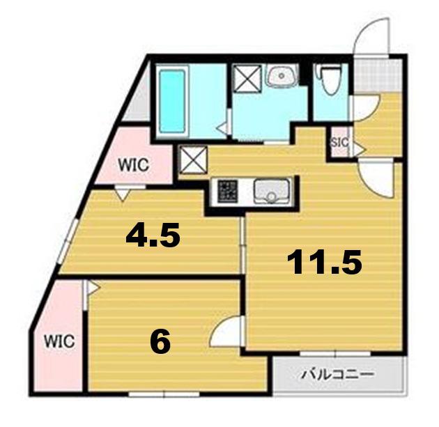DORMIRE新札幌(2LDK/1階)の間取り写真