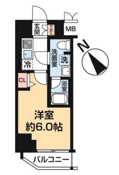 ルミード横濱末吉町(1K/4階)の間取り写真