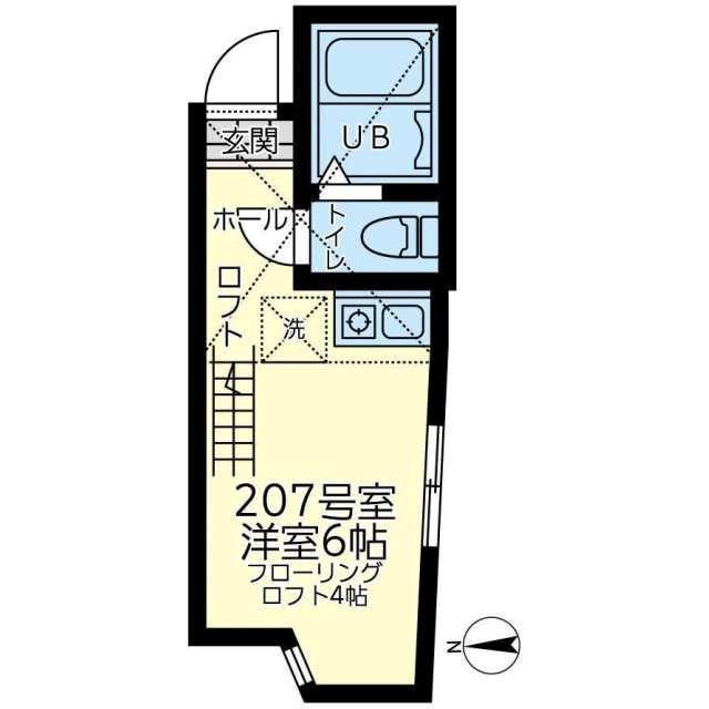 ユナイト小田ドヌーオペラ(ワンルーム/2階)の間取り写真