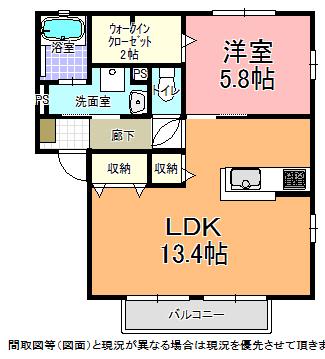 第9コーポ高橋(1LDK/2階)の間取り写真