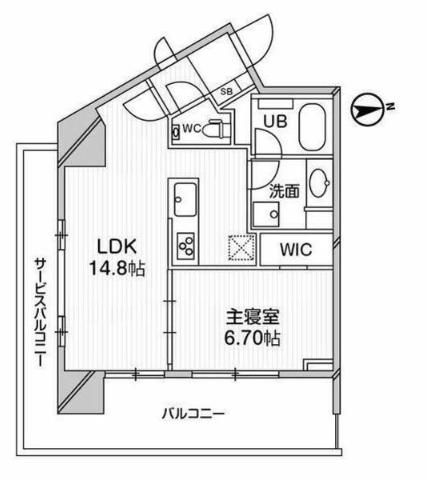 M白金台(1LDK/9階)の間取り写真