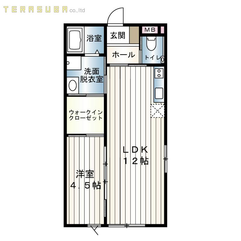 BOX-M ウエスト(1LDK/2階)の間取り写真