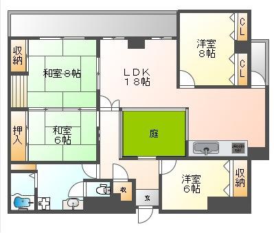 和光銀山レジデンス(4LDK/11階)の間取り写真