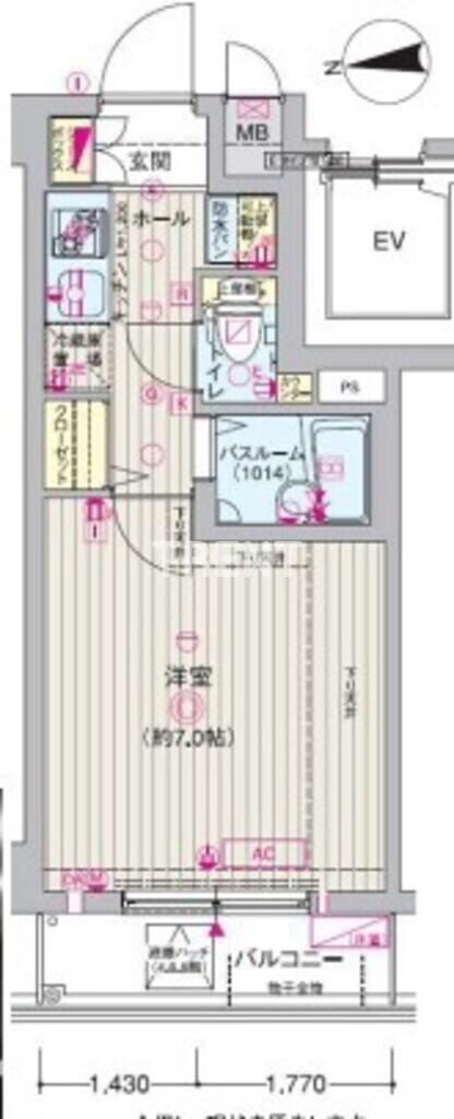 エステムプラザ神楽坂ノースレジデンス(1K/3階)の間取り写真