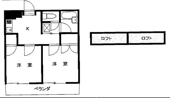 サンタリーベ(2K/2階)の間取り写真