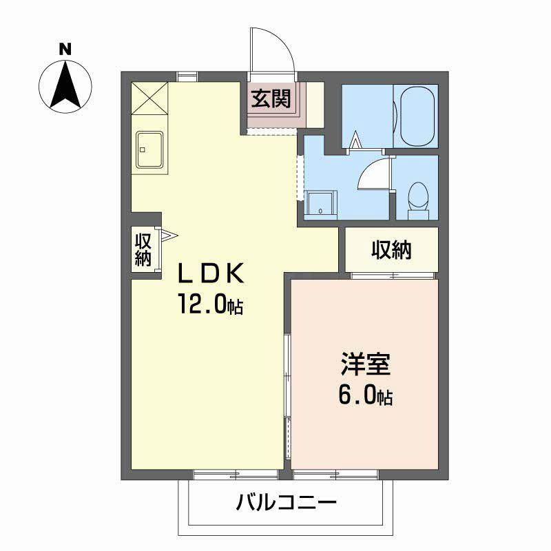フレグランス・マリーII棟(1LDK/2階)の間取り写真