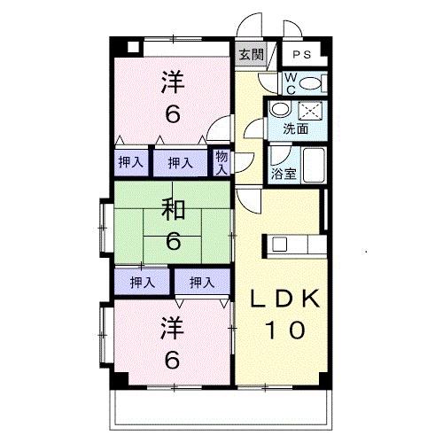 ボンヌール(3LDK/1階)の間取り写真