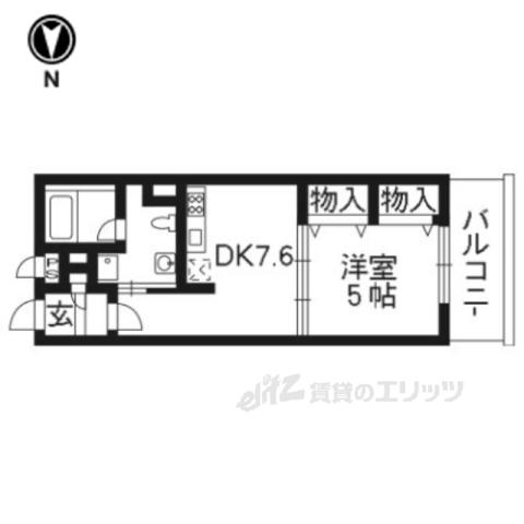 G-CREST京都四条烏丸(1DK/4階)の間取り写真