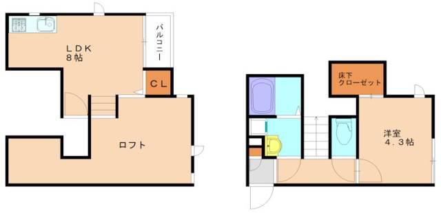 CB千鳥スノーク(1LDK/2階)の間取り写真