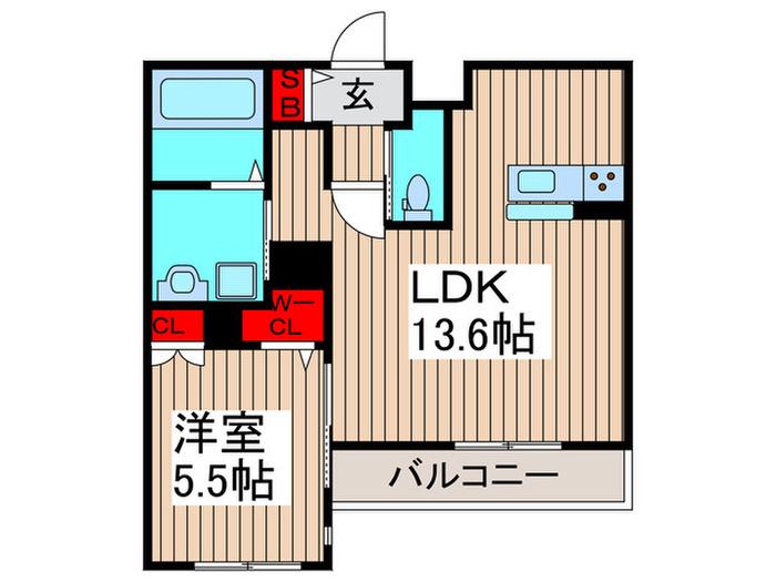 AIMABLE(1LDK/3階)の間取り写真