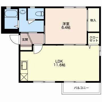 ピアハウス(1LDK/1階)の間取り写真