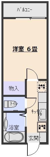 アリコベール(1K/2階)の間取り写真