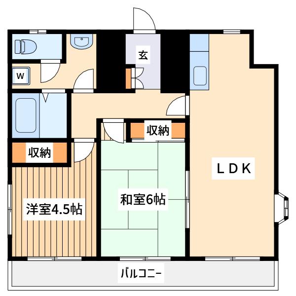 プエンテアルト(2LDK/4階)の間取り写真