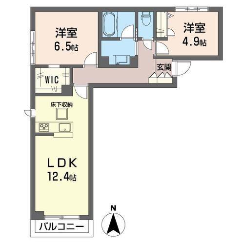 サンライズハイツ 2(2LDK/1階)の間取り写真