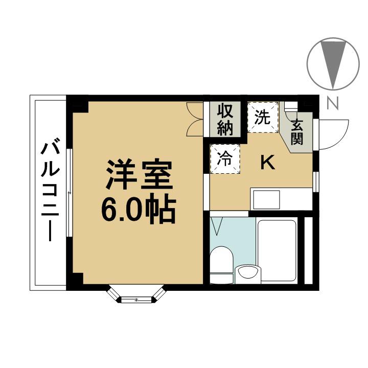 グレイスコートワタナベ(ワンルーム/3階)の間取り写真