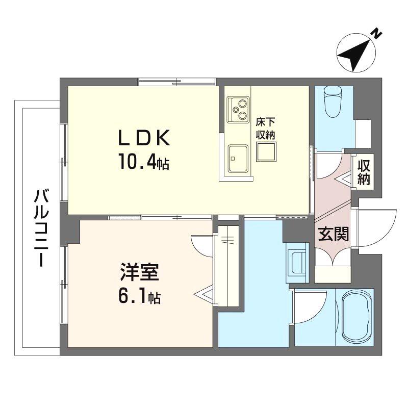 リベラル泉町(1LDK/1階)の間取り写真
