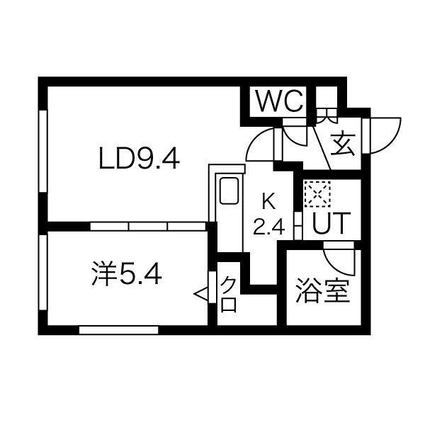 地下鉄東豊線 環状通東駅 徒歩2分 4階建 築2年(1LDK/4階)の間取り写真