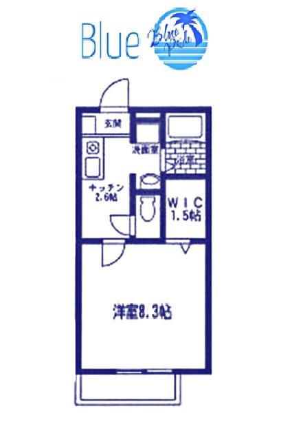 ソレイユ湘南辻堂(1K/2階)の間取り写真