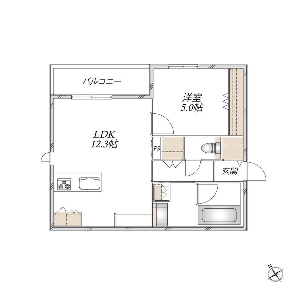 MAISON SARKLAND(1LDK/3階)の間取り写真