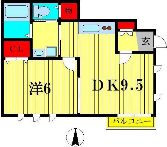 ガーデンコート(1LDK/1階)の間取り写真