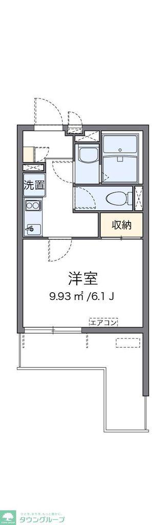 クレイノパークサイド桜(1K/2階)の間取り写真
