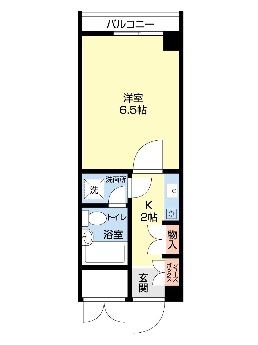 ライオンズマンション山王(1K/5階)の間取り写真