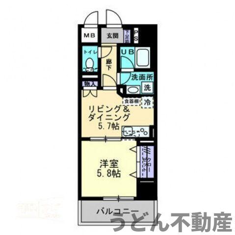 エルドラード常磐町(1DK/6階)の間取り写真