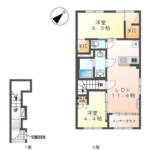 エクステンド・H(2LDK/2階)の間取り写真